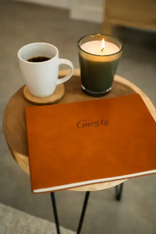 Coffee and candle on a Casa Vetta tray