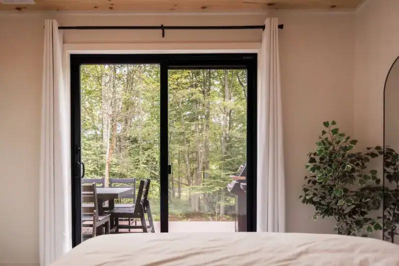 Bedroom doors opening onto the deck
