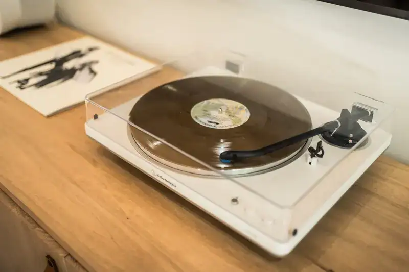 Record player and vinyl at Casa Vetta